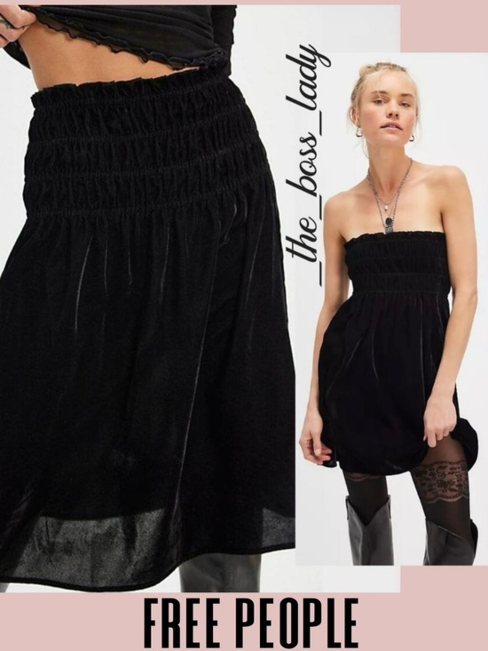 Free People mini dress in velvet strapless or midi skirt convertible stretchy XS